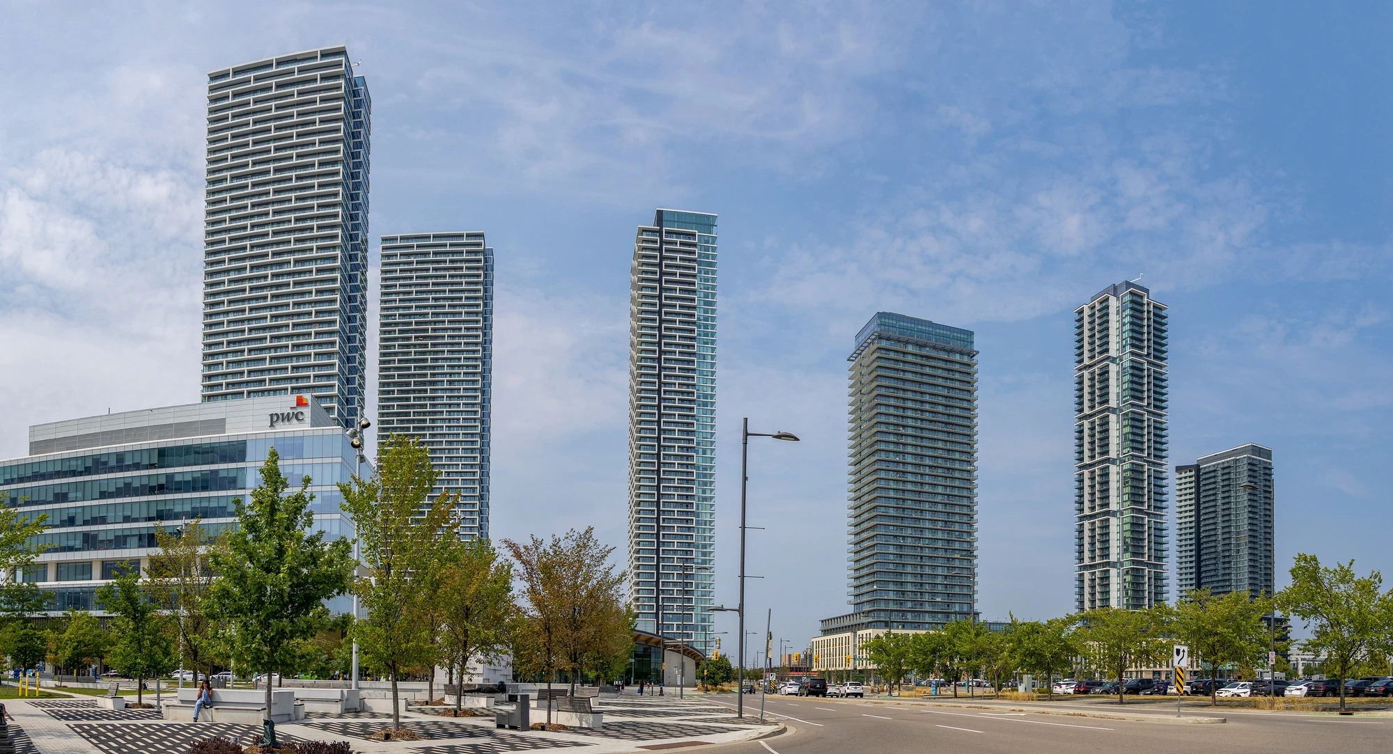 Vaughan Metropolitan Centre skyline on a clear day